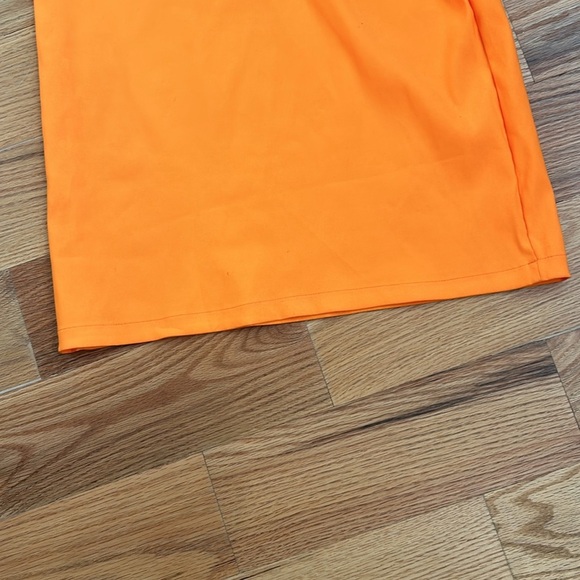 Zara Bright Orange Off The Shoulder Dress - Picture 5 of 6